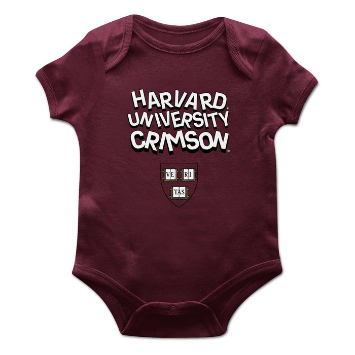 Harvard Crimson Vive La Fete Infant Game Day Maroon Short Sleeve Bodysuit