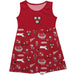 Harvard Crimson Sleeveless Tank Dress Girls Red Repeat Print Hand Sketched Vive La Fete Impressions