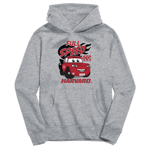 Harvard Crimson Vive La Fete Full Speed Heather Grey Cotton Hoodie