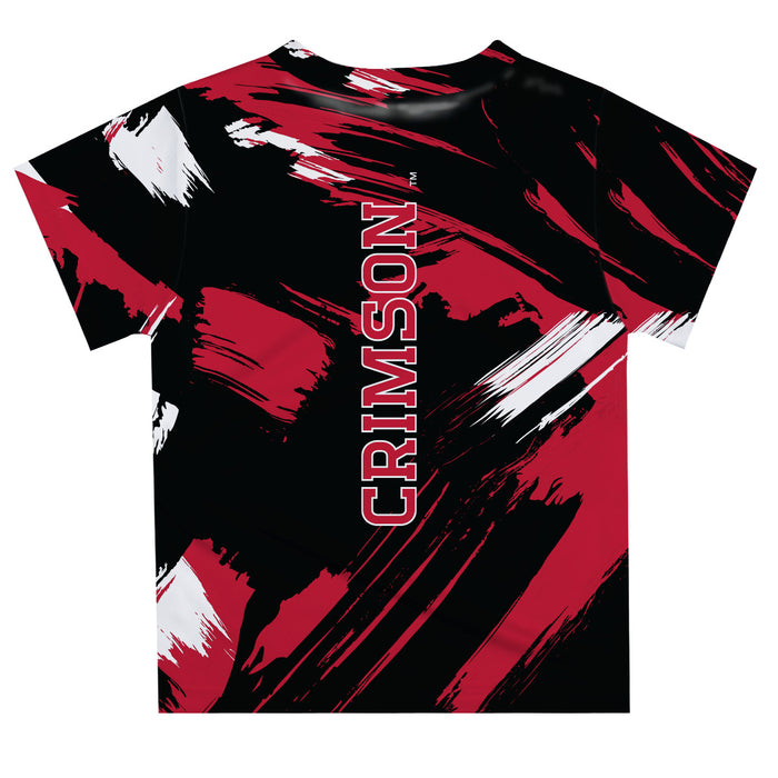 Harvard Crimson Vive La Fete Boys Game Day Black Short Sleeve Tee Paint Brush