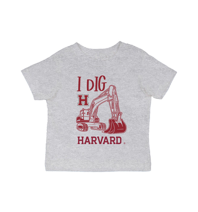 Harvard Crimson Vive La Fete Excavator Heather Grey Cotton Short Sleeve Tee