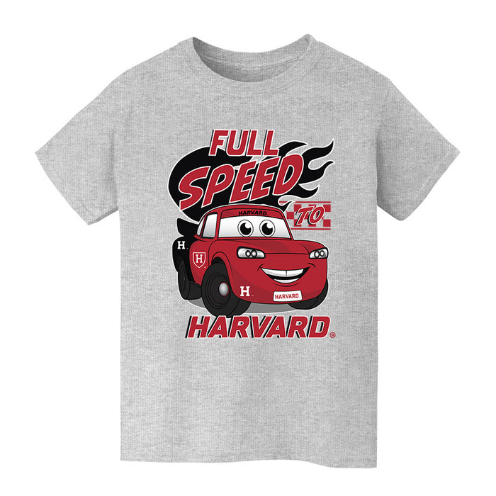 Harvard Crimson Vive La Fete Full Speed Heather Grey Cotton Short Sleeve Tee