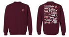 Harvard Crimson Hand Sketched Vive La Fete Impressions Artwork Red Crew Neck Sweatshirt for Women - Vive La Fête - Online Apparel Store