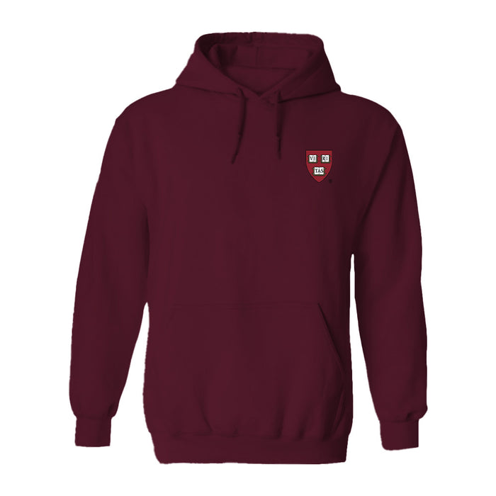Harvard Crimson Hand Sketched Vive La Fete Impressions Artwork Red Cotton Fleece Long Sleeve Hoodie