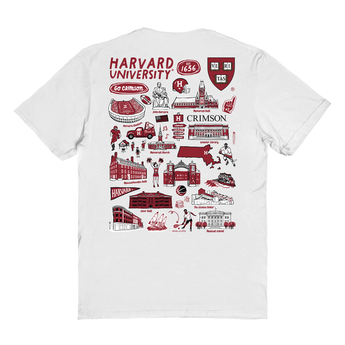 Harvard Crimson Vive La Fete Impressions Artwork Red Womens Cotton Tshirt - Vive La Fête - Online Apparel Store