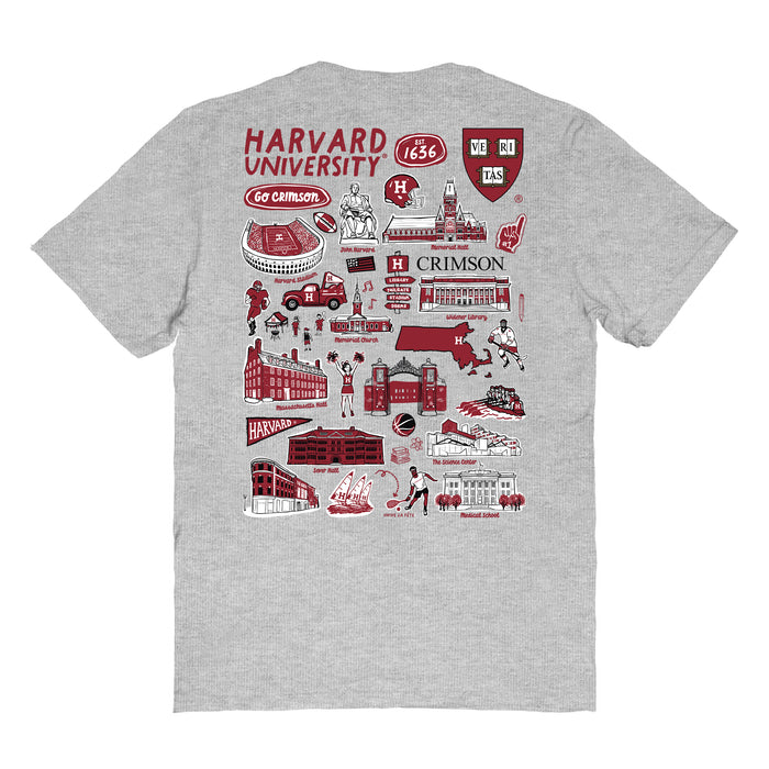 Harvard Crimson Vive La Fete Impressions Artwork Red Womens Cotton Tshirt - Vive La Fête - Online Apparel Store