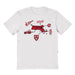 Harvard Crimson Hand Sketched Vive La Fete Impressions Icones White T-shirt for Women