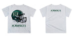 Hawaii Rainbow Warriors Original Dripping Football Helmet White T-Shirt by Vive La Fete - Vive La Fête - Online Apparel Store