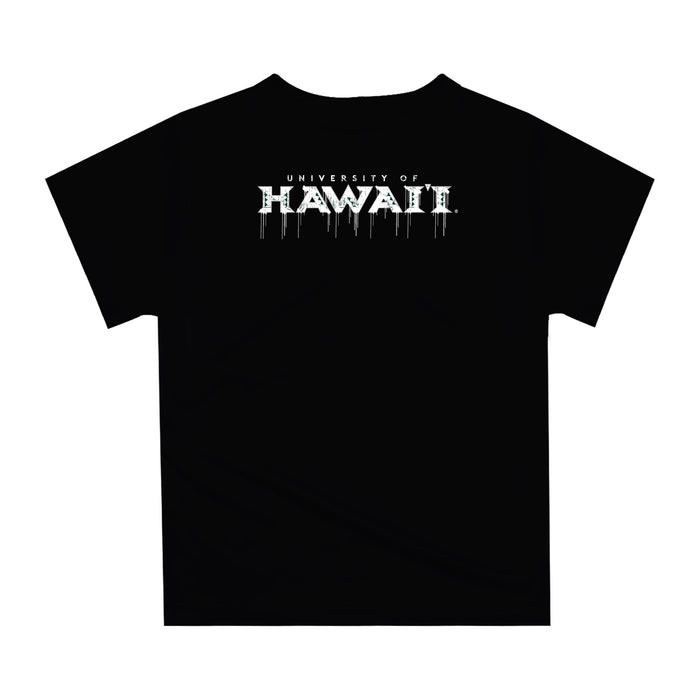 Hawaii Rainbow Warriors Original Dripping Football Helmet Black T-Shirt by Vive La Fete - Vive La Fête - Online Apparel Store