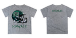 Hawaii Rainbow Warriors Original Dripping Football Helmet Heather Gray T-Shirt by Vive La Fete - Vive La Fête - Online Apparel Store