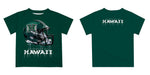 Hawaii Rainbow Warriors Original Dripping Football Helmet Green T-Shirt by Vive La Fete - Vive La Fête - Online Apparel Store