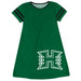Hawaii Rainbow Warriors Vive La Fete Girls Game Day Short Sleeve Green A-Line Dress with large Logo