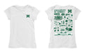 Hawaii Rainbow Warriors Hand Sketched Vive La Fete Impressions Artwork White Girls Cotton Short Sleeve Tee - Vive La Fête - Online Apparel Store