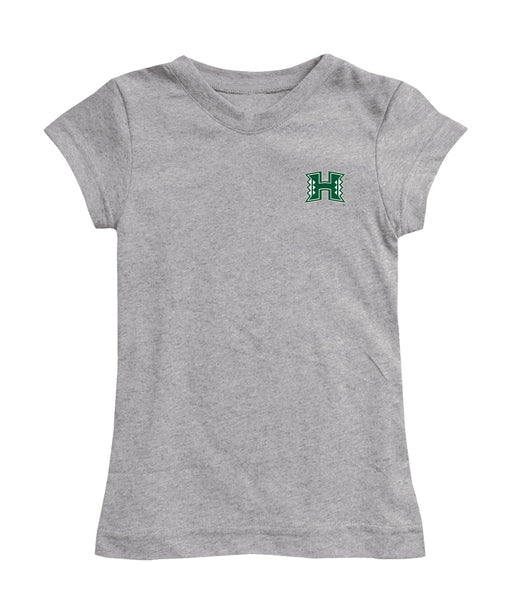 Hawaii Rainbow Warriors Hand Sketched Vive La Fete Impressions Artwork Grey Girls Cotton Short Sleeve Tee