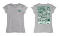 Hawaii Rainbow Warriors Hand Sketched Vive La Fete Impressions Artwork Grey Girls Cotton Short Sleeve Tee - Vive La Fête - Online Apparel Store