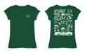 Hawaii Rainbow Warriors Hand Sketched Vive La Fete Impressions Artwork Green Girls Cotton Short Sleeve Tee - Vive La Fête - Online Apparel Store