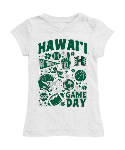 Hawaii Rainbow Warriors Girl´s Fitted Cotton T-shirt White