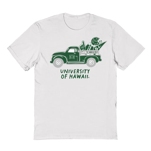 Hawaii Rainbow Warriors Hand Sketched Vive La Fete Impressions Truck Kids White Cotton T-shirt