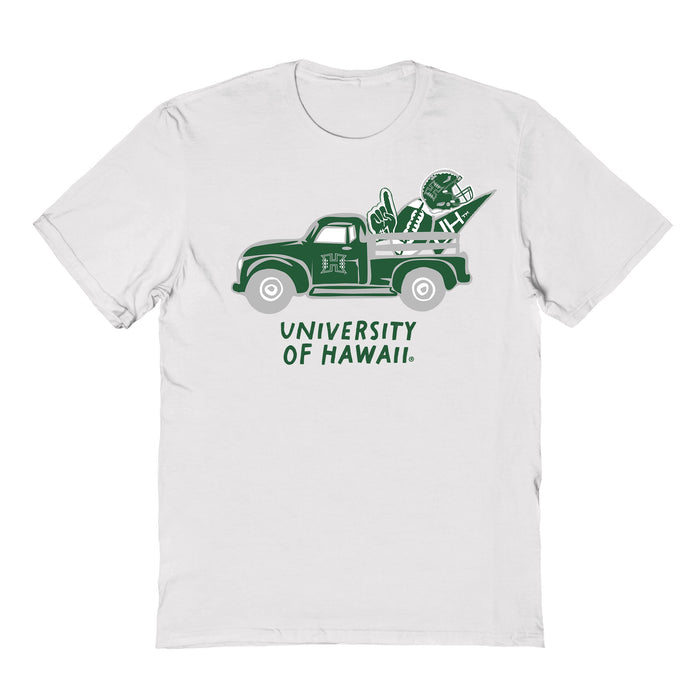 Hawaii Rainbow Warriors Hand Sketched Vive La Fete Impressions Truck Kids White Cotton T-shirt