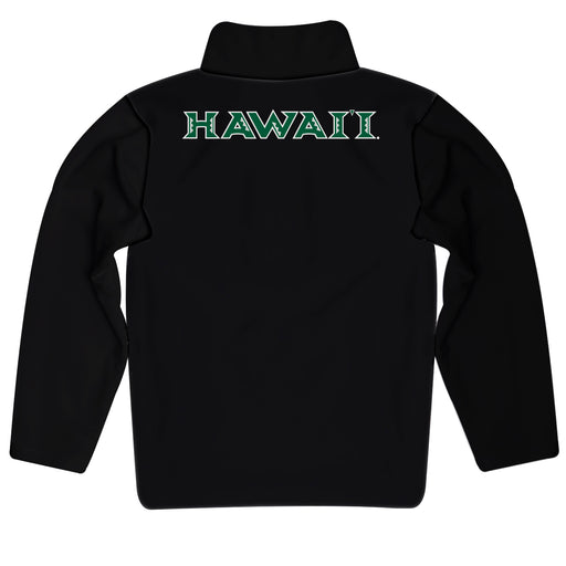 Hawaii Rainbow Warriors Vive La Fete Logo and Mascot Name Womens Black Quarter Zip Pullover - Vive La Fête - Online Apparel Store