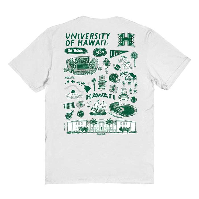 Hawaii Rainbow Warriors Vive La Fete Impressions Artwork Womens Cotton Tshirt - Vive La Fête - Online Apparel Store