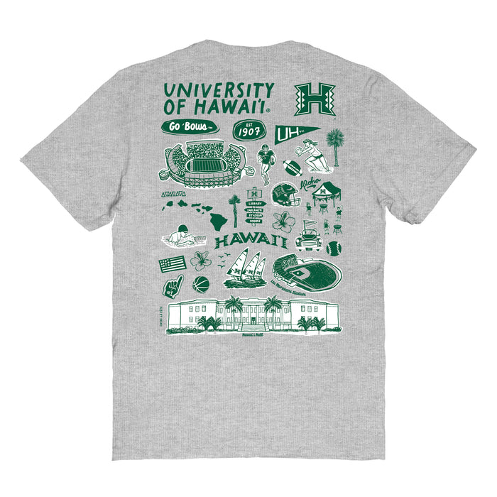 Hawaii Rainbow Warriors Vive La Fete Impressions Artwork Womens Cotton Tshirt - Vive La Fête - Online Apparel Store