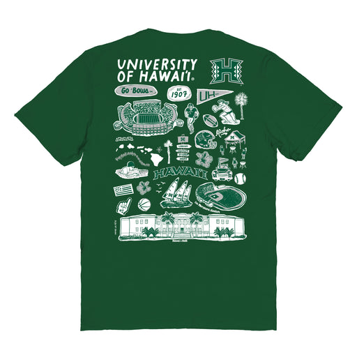 Hawaii Rainbow Warriors Vive La Fete Impressions Artwork Womens Cotton Tshirt - Vive La Fête - Online Apparel Store