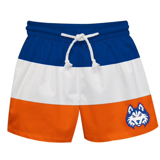 HCU Houston Christian Huskies Vive La Fete Blue Stripes Swimtrunks V1