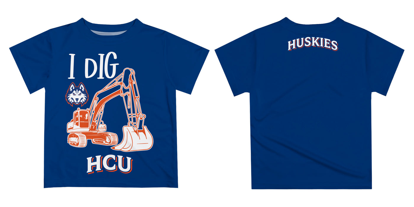 HCU Houston Christian Huskies Vive La Fete Excavator Boys Game Day Blue Short Sleeve Tee - Vive La Fête - Online Apparel Store