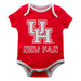 Houston Cougars Vive La Fete Infant Game Day Red Short Sleeve Onesie New Fan Logo and Mascot Bodysuit