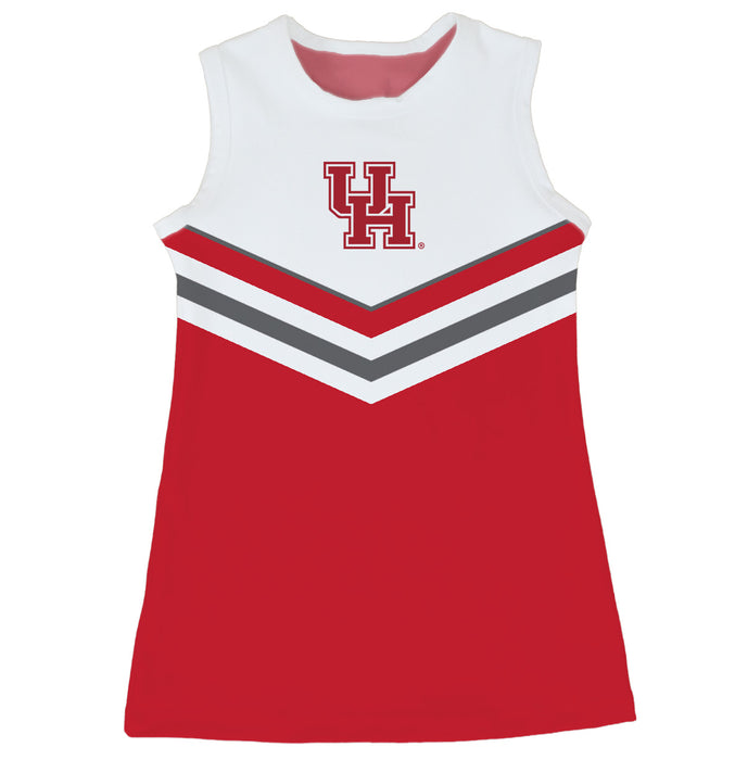 University of Houston Cougars Sleeveless Cheerleader A Line Dress White and Red