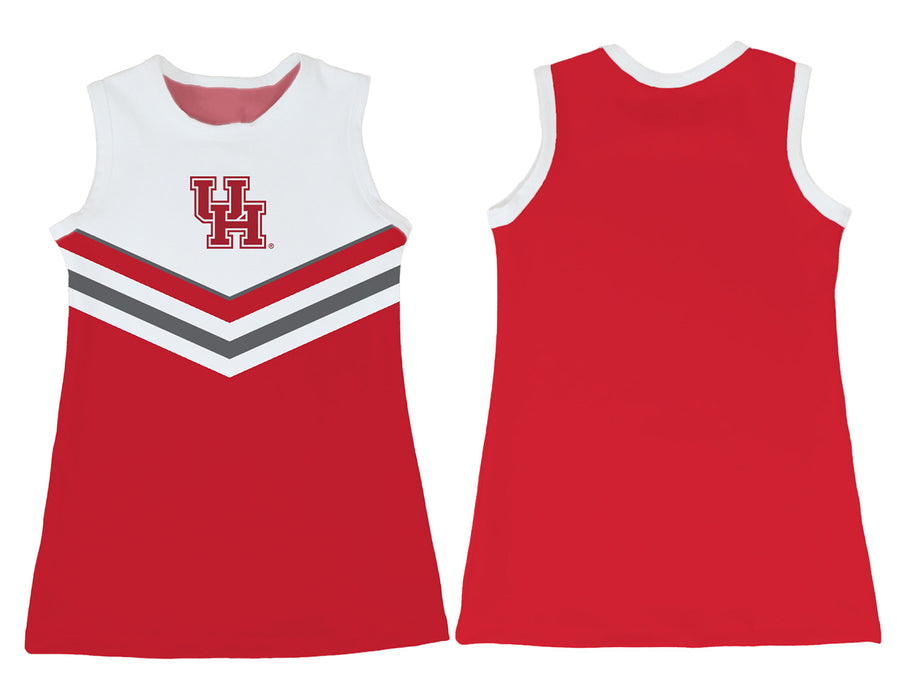 University of Houston Cougars Sleeveless Cheerleader A Line Dress White and Red