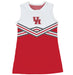 University of Houston Cougars Sleeveless Cheerleader A Line Dress White and Red