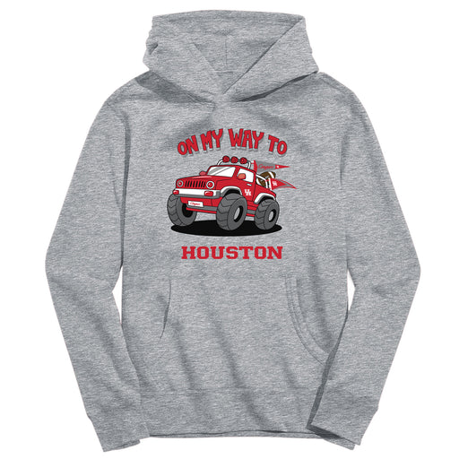 University of Houston Cougars On My Way Monster Truck Heather Grey Cotton Youth Hoodie