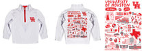 University of Houston Cougars Hand Sketched Vive La Fete Impressions Artwork White Boys Quarter Zip Pullover V1 - Vive La Fête - Online Apparel Store