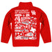 University of Houston Cougars Hand Sketched Vive La Fete Impressions Artwork Red Boys Quarter Zip Pullover V1 - Vive La Fête - Online Apparel Store