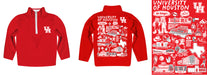 University of Houston Cougars Hand Sketched Vive La Fete Impressions Artwork Red Boys Quarter Zip Pullover V1 - Vive La Fête - Online Apparel Store