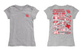 University of Houston Cougars Hand Sketched Vive La Fete Impressions Artwork Grey Girls Cotton Short Sleeve Tee - Vive La Fête - Online Apparel Store