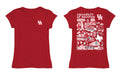 University of Houston Cougars Hand Sketched Vive La Fete Impressions Artwork Red Girls Cotton Short Sleeve Tee - Vive La Fête - Online Apparel Store