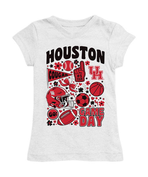 University of Houston Cougars Girl´s Fitted Cotton T-shirt White