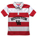 University of Houston Cougars Stripes Short Sleeve Polo Box Shirt Red and White - Vive La Fête - Online Apparel Store