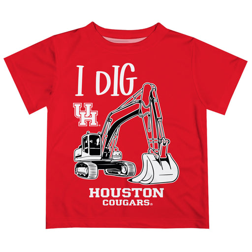 University of Houston Cougars Vive La Fete Excavator Boys Game Day Red Short Sleeve Tee