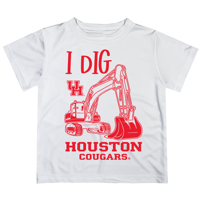 University of Houston Cougars Vive La Fete Excavator Boys Game Day White Short Sleeve Tee