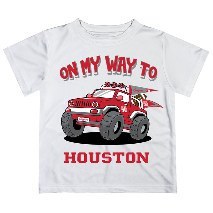University of Houston Cougars Vive La Fete Monster Truck Boys Game Day White Short Sleeve Tee