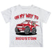University of Houston Cougars Vive La Fete Monster Truck Boys Game Day White Short Sleeve Tee