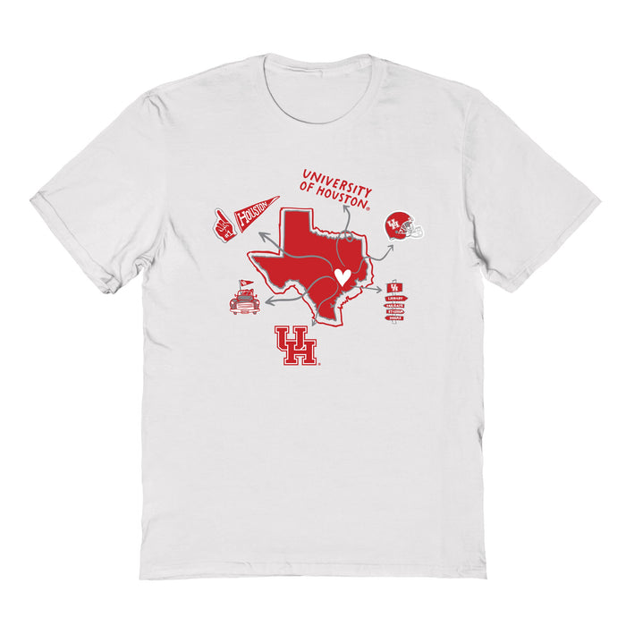 Houston Cougars Hand Sketched Vive La Fete Impressions Icones Kids White T-shirt