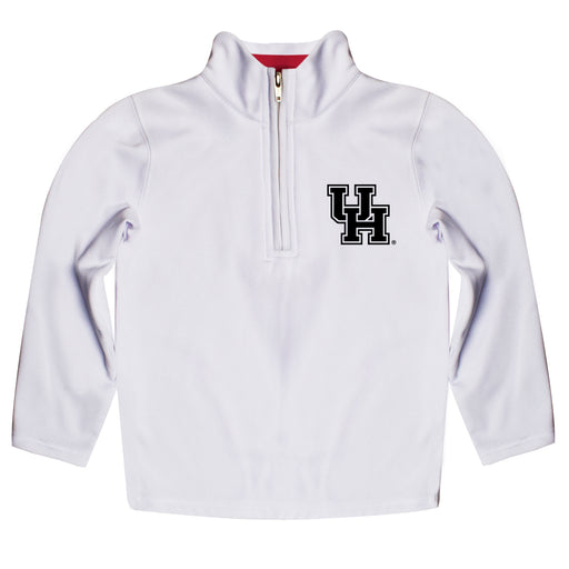 Houston Cougars Vive La Fete Logo and Mascot Name Womens White Quarter Zip Pullover