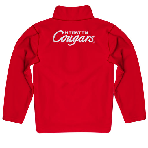 Houston Cougars Vive La Fete Logo and Mascot Name Womens Red Quarter Zip Pullover - Vive La Fête - Online Apparel Store