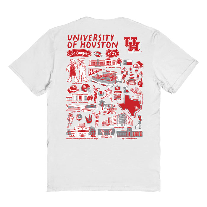 Houston Cougars Vive La Fete Impressions Artwork Womens Cotton Tshirt - Vive La Fête - Online Apparel Store