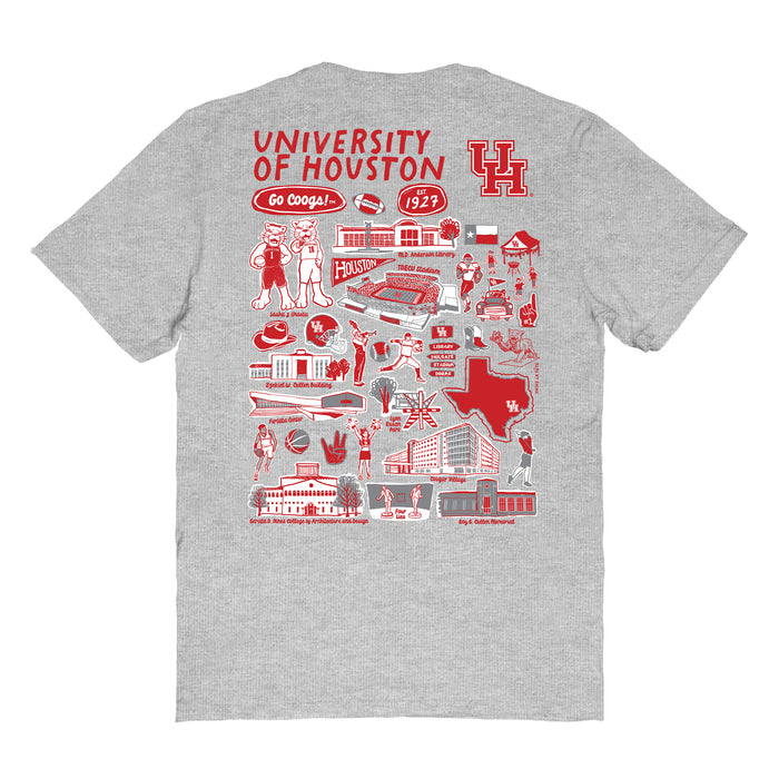 Houston Cougars Vive La Fete Impressions Artwork Womens Cotton Tshirt - Vive La Fête - Online Apparel Store